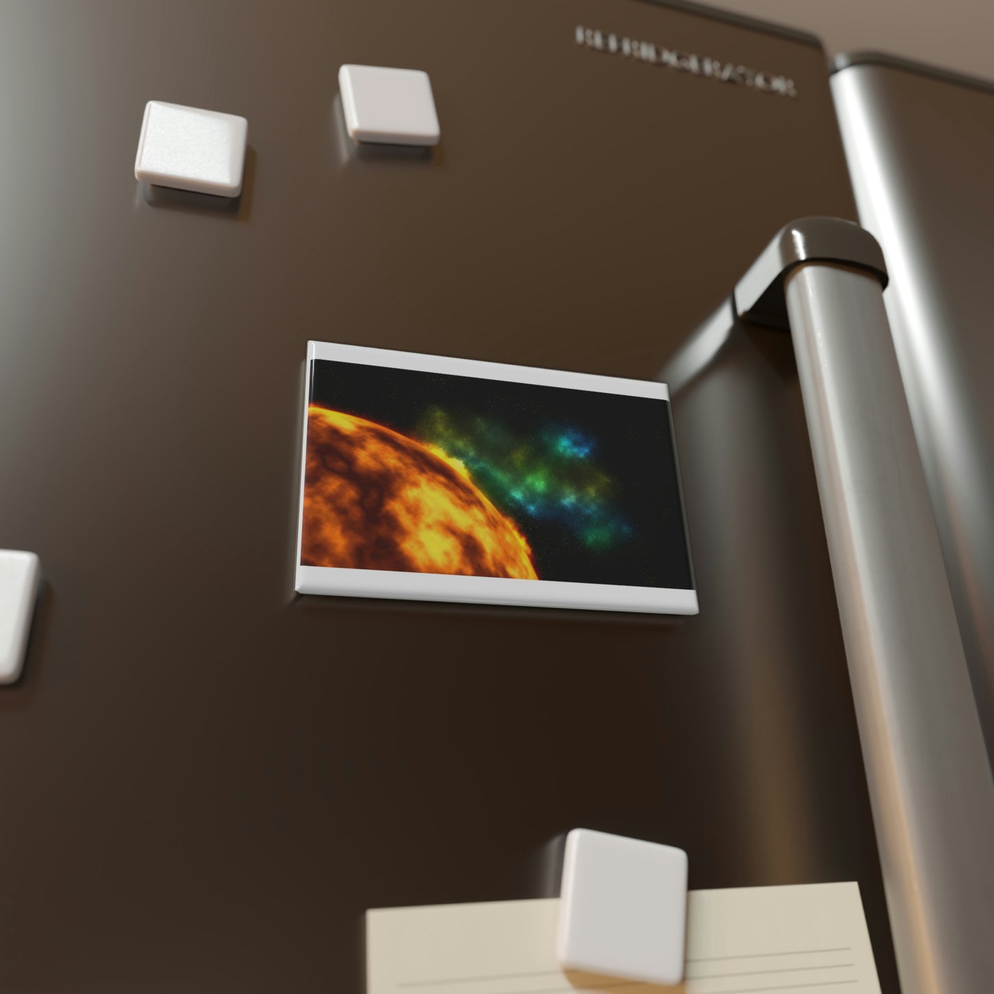Sun with Nebula Button Magnet, Rectangle (1 & 10 pcs)