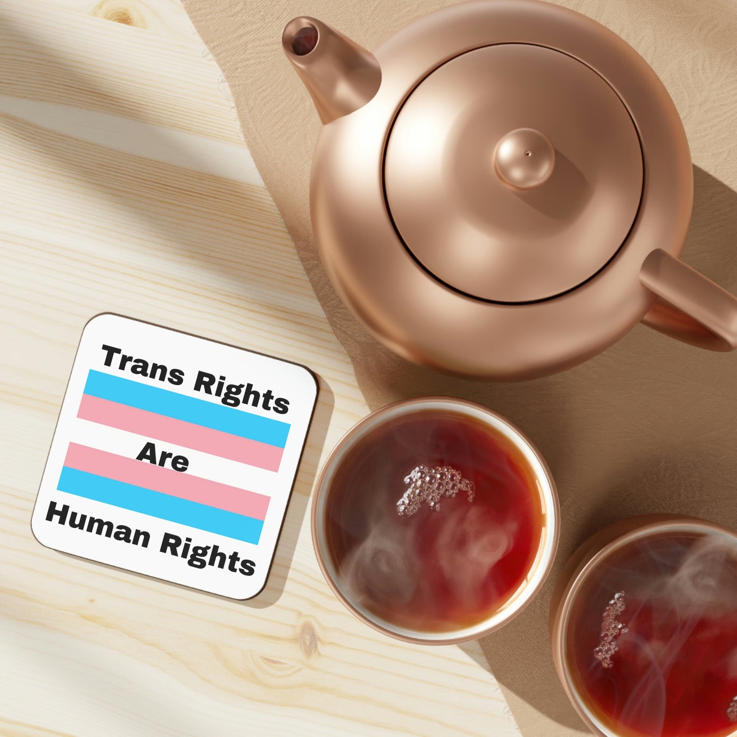 Trans Rights are Human Rights Hardboard Back Coaster