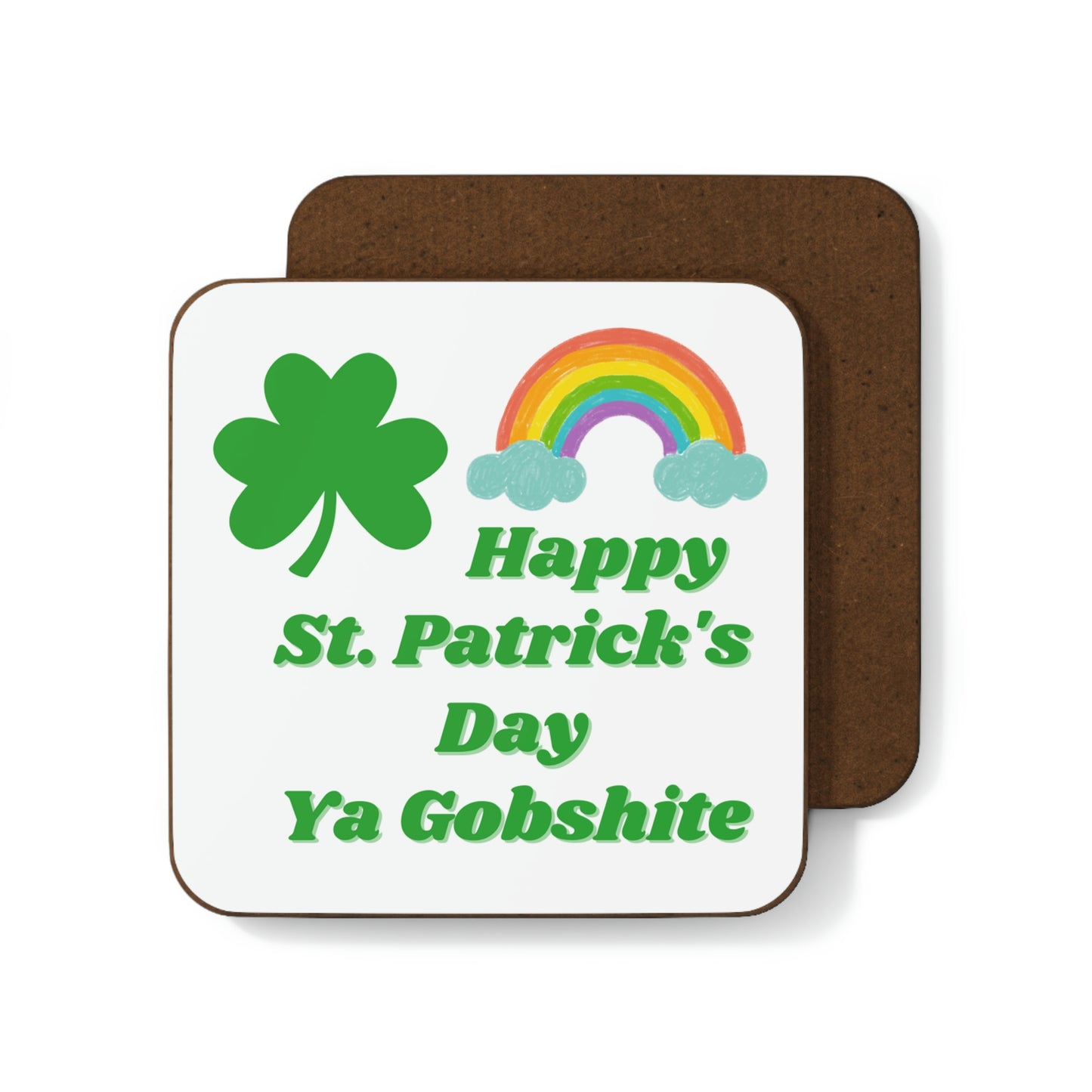 Happy St Patrick's Hardboard Back Coaster