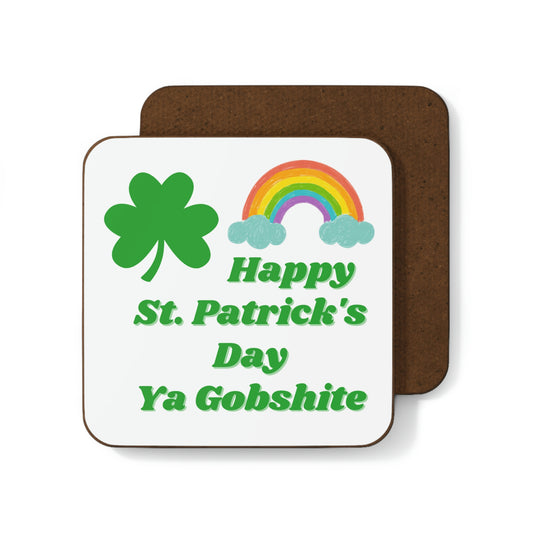 Happy St Patrick's Hardboard Back Coaster