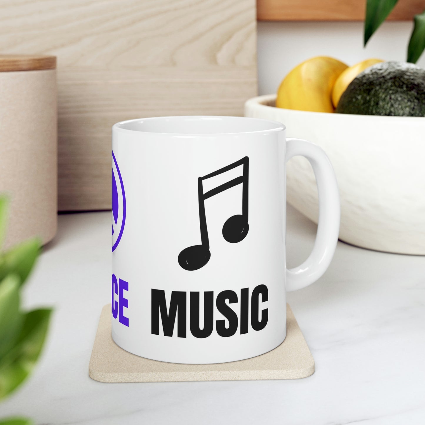 Love Peace Music Ceramic Mug 11oz