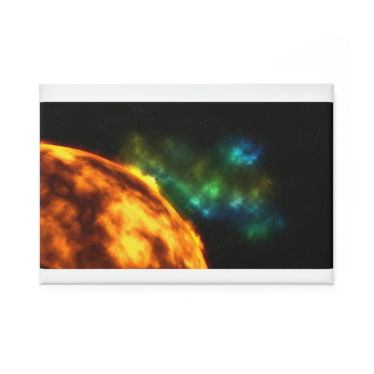 Sun with Nebula Button Magnet, Rectangle (1 & 10 pcs)