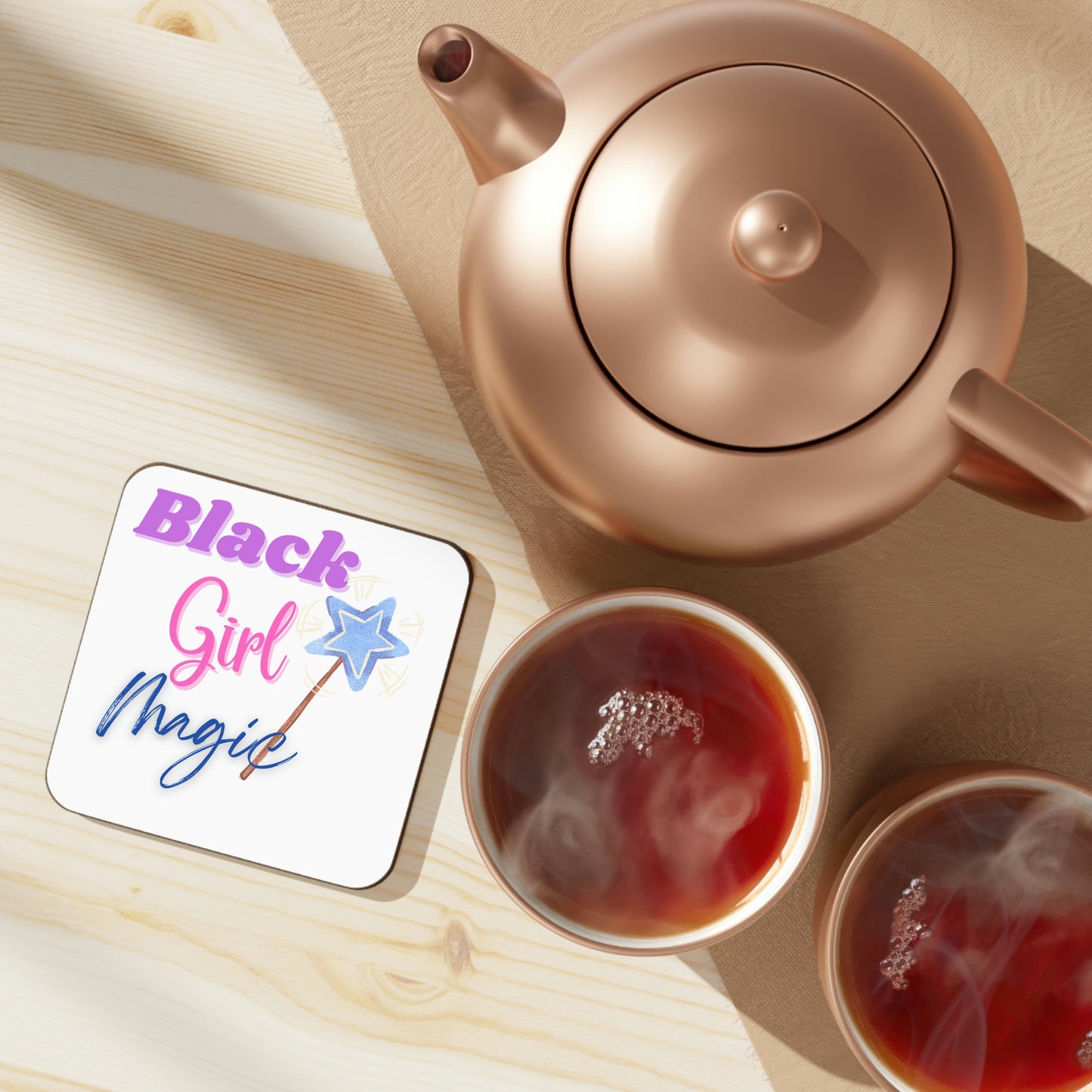 Black Girl Magic Hardboard Back Coaster