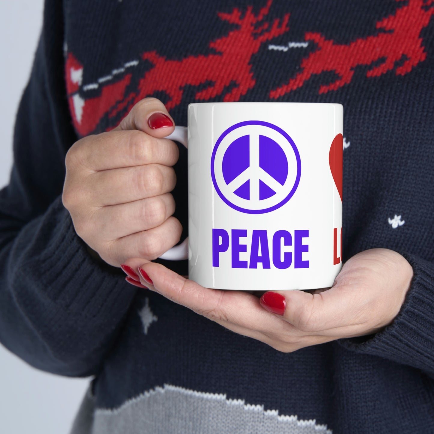 Peace Love Weed Ceramic Mug 11oz