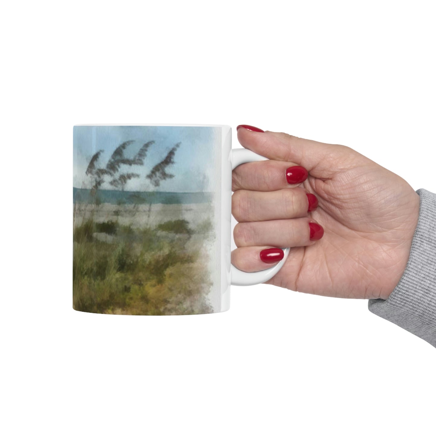 Sea Oats and Sand Dunes Ceramic Mug 11oz