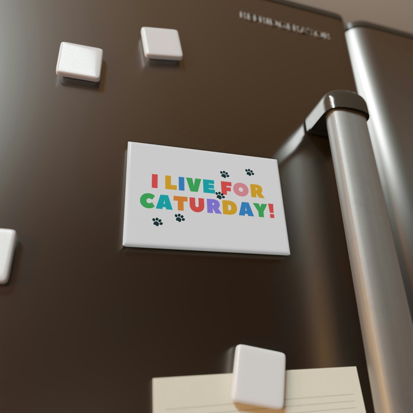 Caturday Button Magnet, Rectangle (1 & 10 pcs)