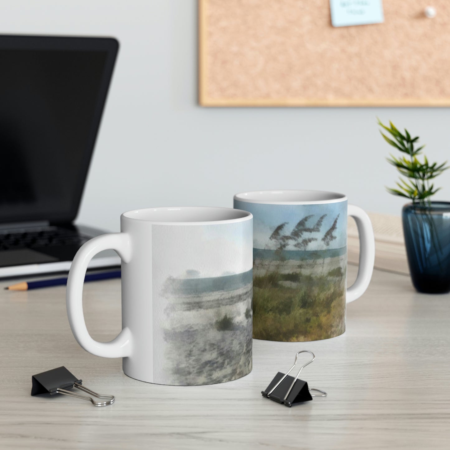 Sea Oats and Sand Dunes Ceramic Mug 11oz
