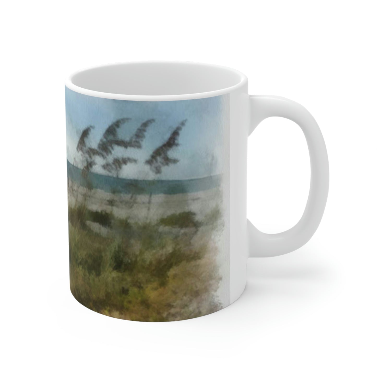 Sea Oats and Sand Dunes Ceramic Mug 11oz