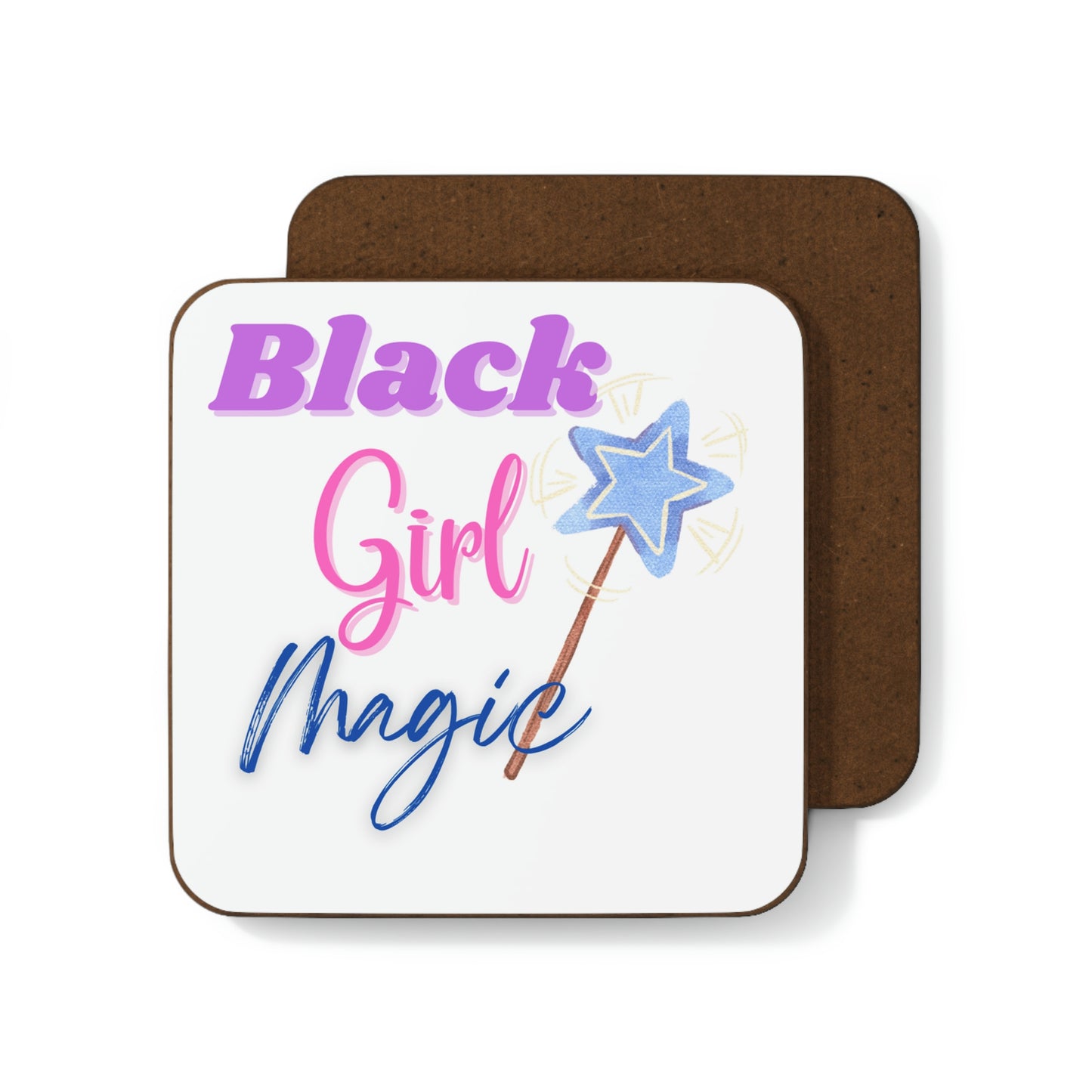 Black Girl Magic Hardboard Back Coaster
