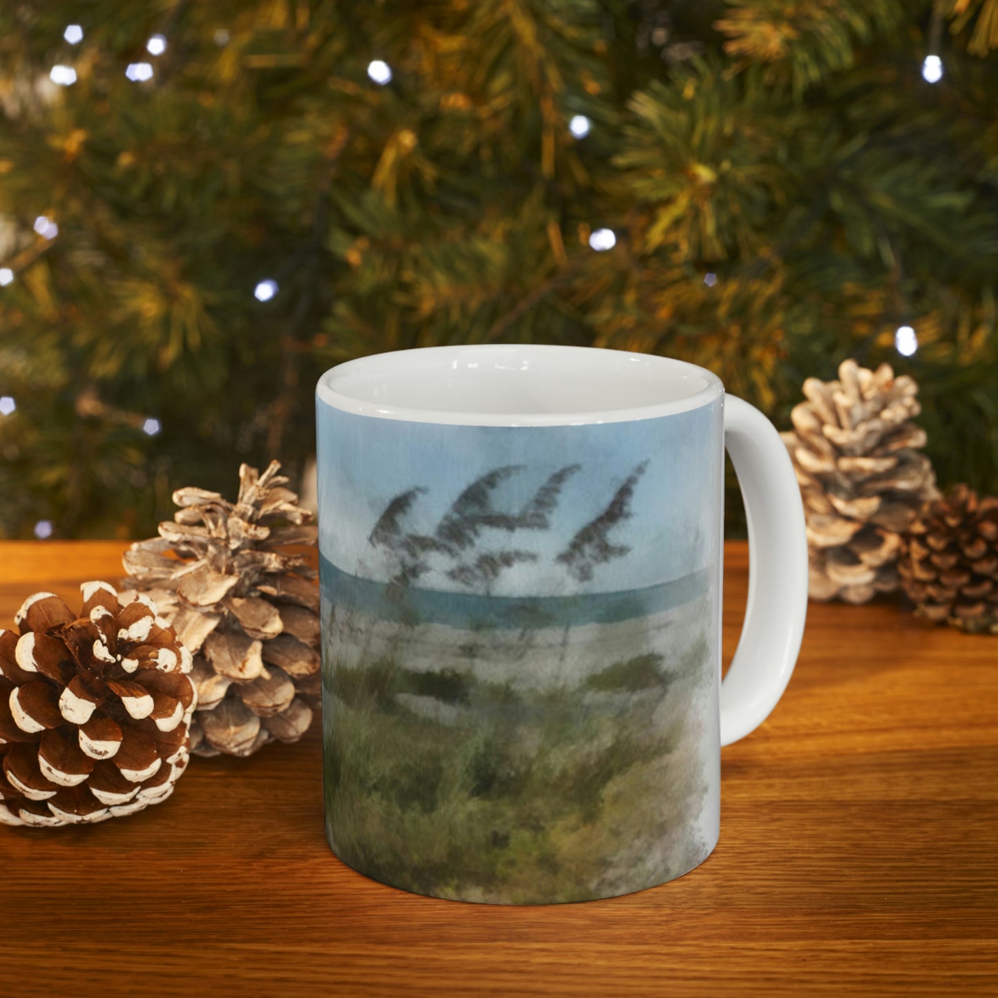 Sea Oats and Sand Dunes Ceramic Mug 11oz