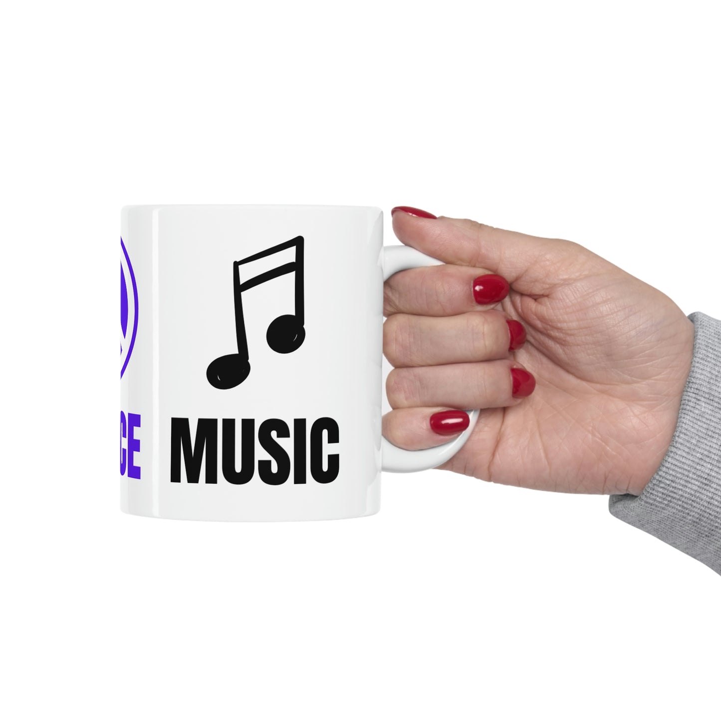 Love Peace Music Ceramic Mug 11oz
