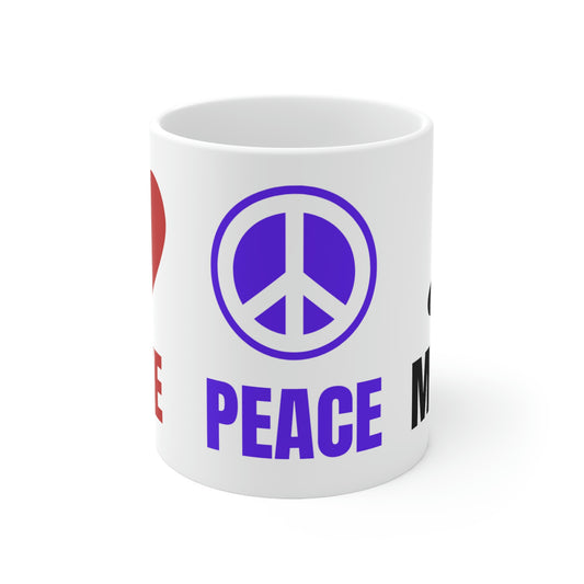 Love Peace Music Ceramic Mug 11oz