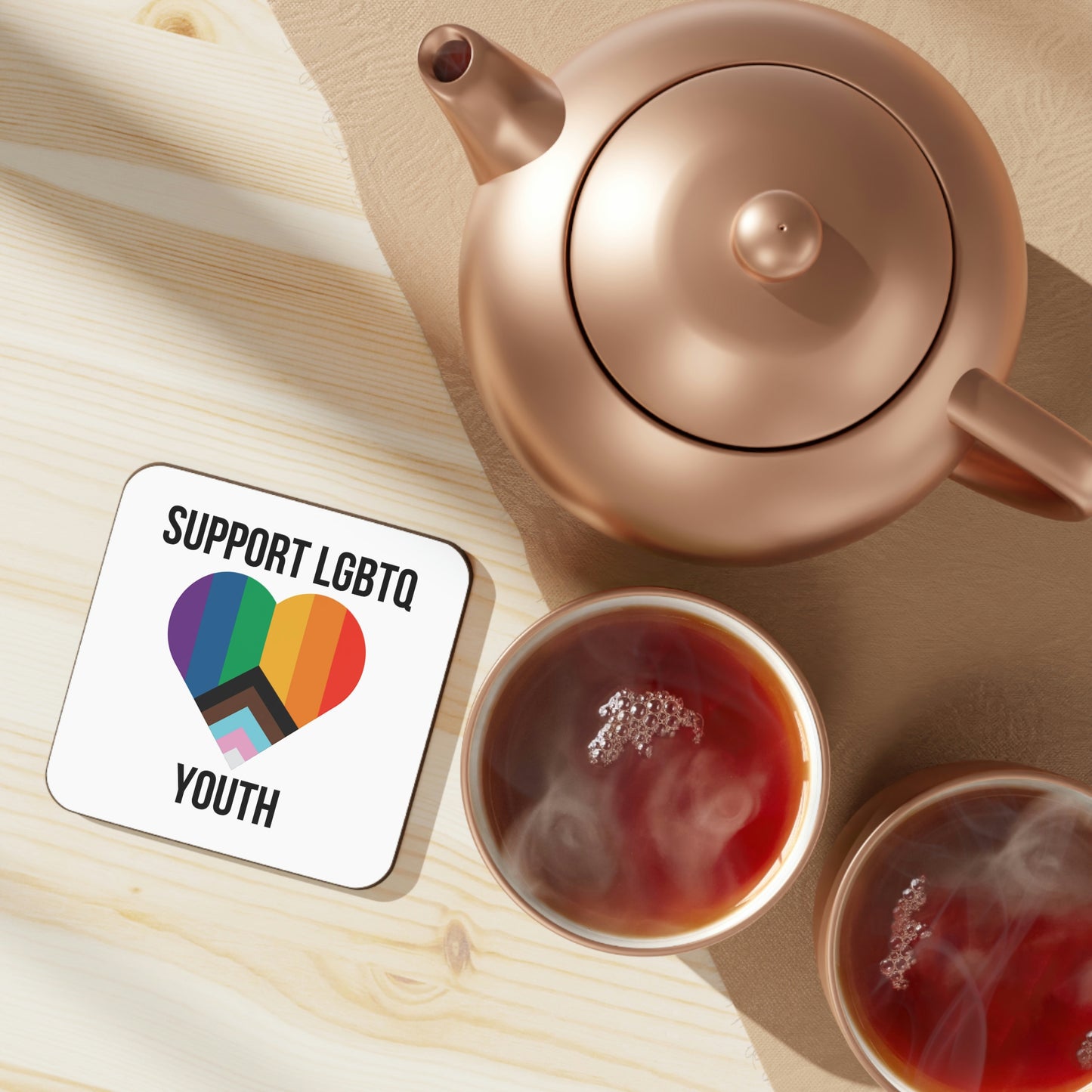 Support LGBTQ Youth Hardboard Back Coaster