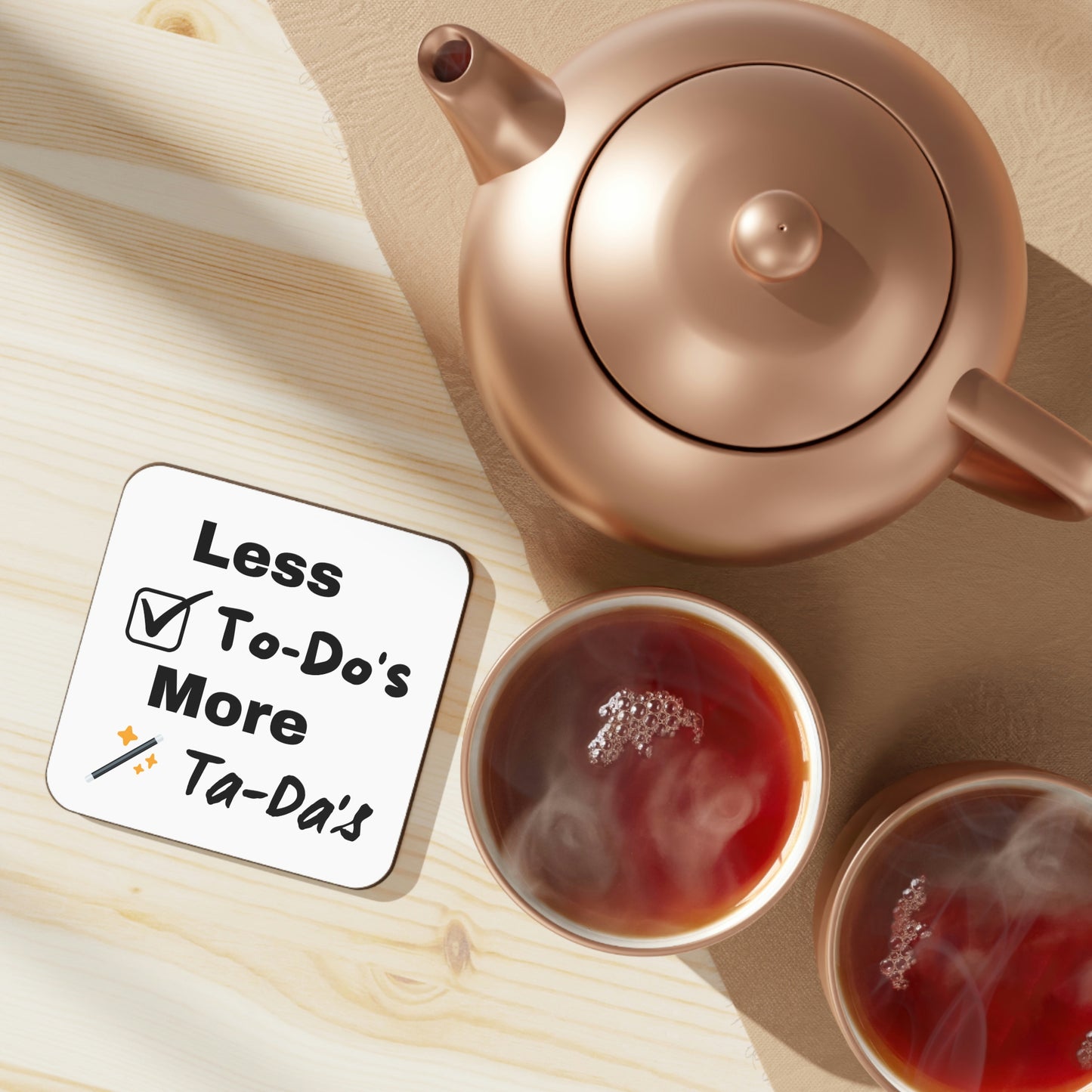 Less To-Dos Hardboard Back Coaster