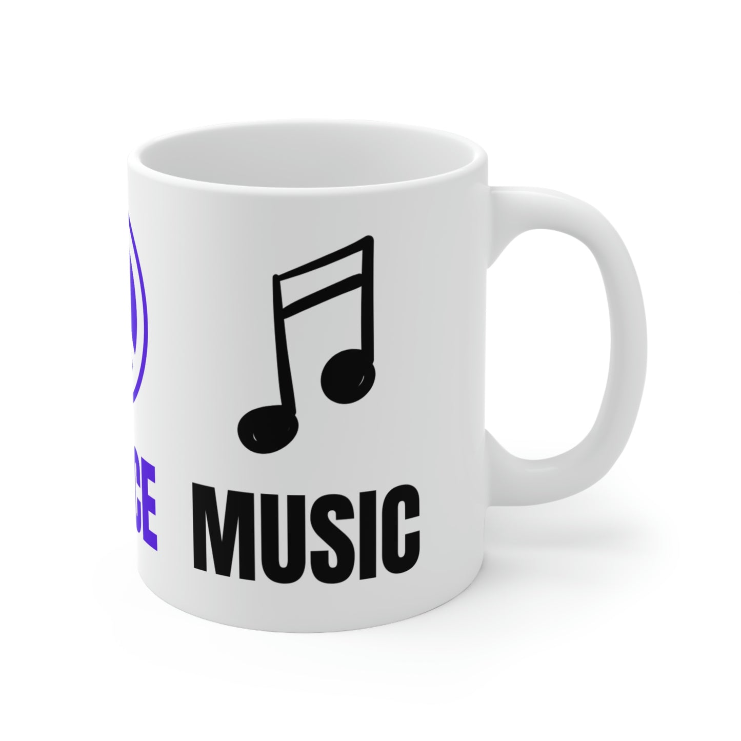 Love Peace Music Ceramic Mug 11oz