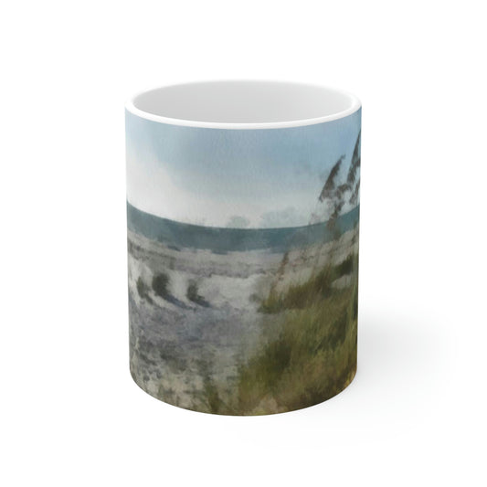 Sea Oats and Sand Dunes Ceramic Mug 11oz