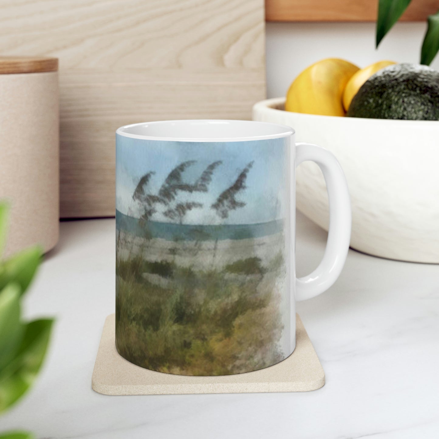 Sea Oats and Sand Dunes Ceramic Mug 11oz