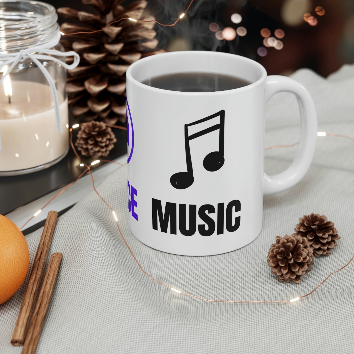 Love Peace Music Ceramic Mug 11oz